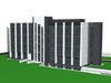 Palazzina Uffici:  Vista da sud-ovest fotorealizzazione